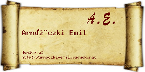 Arnóczki Emil névjegykártya